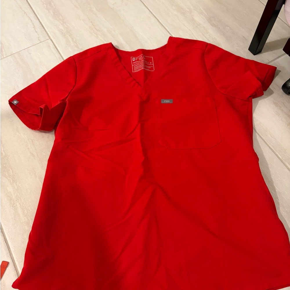 Figs Winning Red Size M Catarina Top and Size L Old Livingston Pant - Picture 2 of 3